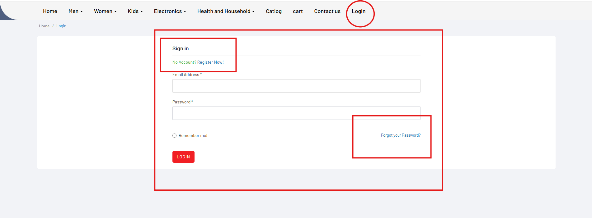Login & Forgot Password